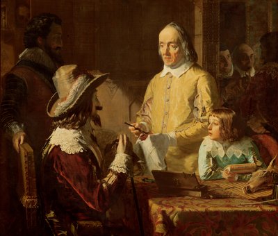 William Harvey (1578-1657) démontrant à Charles Ier sa théorie de la circulation du sang, 1848 - Robert Hannah