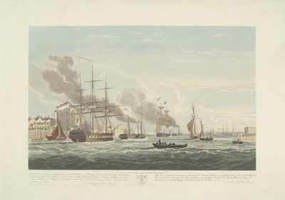 Départ de douze navires marchands néerlandais du port de Portsmouth, 1833 (plaque 2) - Robert Havell (II)