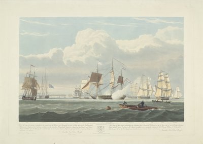 Départ de douze navires marchands néerlandais du port de Portsmouth, 1833 (plaque 3) - Robert Havell (II)