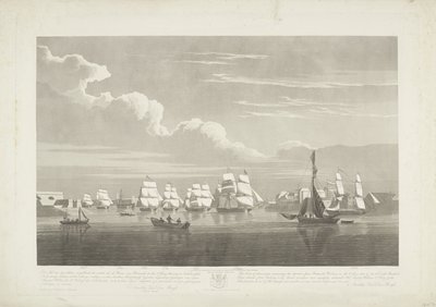 Départ de douze navires marchands néerlandais du port de Portsmouth, 1833 (plaque 1) - Robert Havell (II)