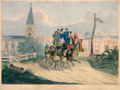 Départ de la diligence, début du 19e siècle - Robert Havell