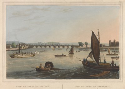 Vue du pont de Vauxhall - Robert Havell