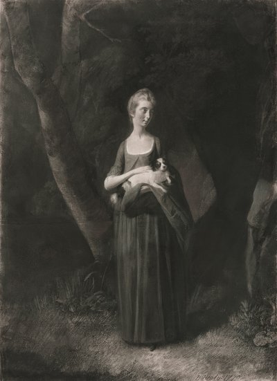 Mlle Cunningham tenant son épagneul King Charles - Robert Healy
