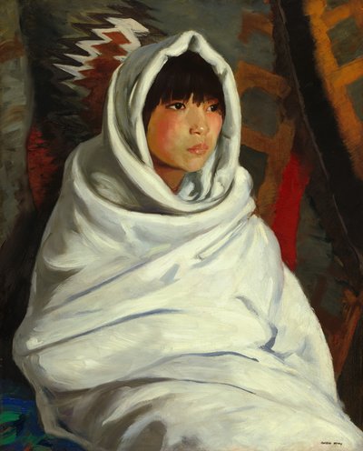 Fille indienne en couverture blanche - Robert Henri
