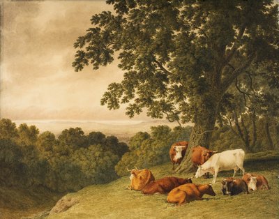 Paysage avec du bétail, 1819 - Robert Hills