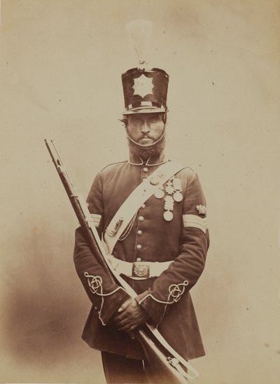 Sergent-major John Paul, Royal Sappers and Miners, 1856 - Robert Howlett