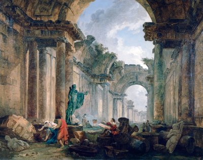 Vue imaginaire de la Grande Galerie du Louvre en ruines, 1796 - Robert Hubert