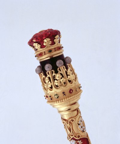 Bâton de maréchal comte présenté au quinzième duc de Norfolk lors de son premier mariage par le College of Arms, 1877 (détail) - Robert, II Garrard