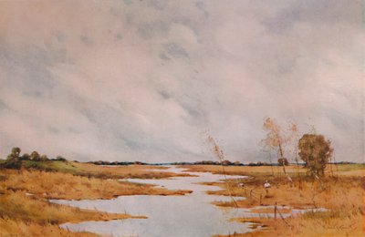 Réparation de la clôture, marais du Suffolk - Robert J Hewitt
