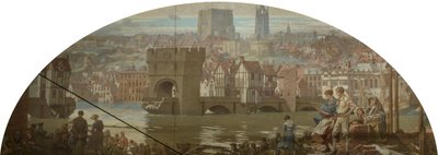 Newcastle upon Tyne depuis Gateshead - La Grande Inondation, AD 1771 - Robert John Scott Bertram