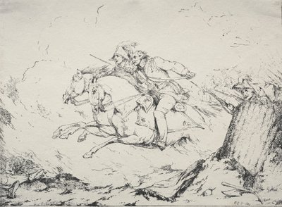 Spécimens de polyautographie : Charge de cavalerie - Robert Kerr Porter