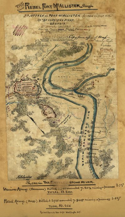 2e attaque du fort McAllister sur la rivière Ogeechee, Géorgie LOC gvhs01.vhs00278 - Robert Knox Sneden