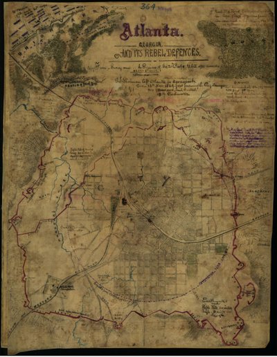 Atlanta, Géorgie et ses défenses rebelles (sic) LOC gvhs01.vhs00311 - Robert Knox Sneden