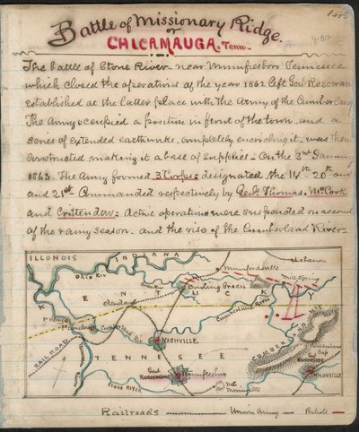 Bataille de Missionary Ridge ou Chickamauga, Tenn. LOC gvhs01.vhs00156 - Robert Knox Sneden