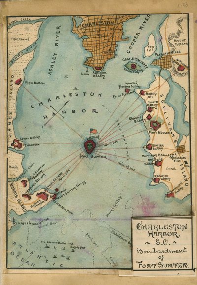 Port de Charleston S.C. Bombardement de Fort Sumter. LOC gvhs01.vhs00058 - Robert Knox Sneden