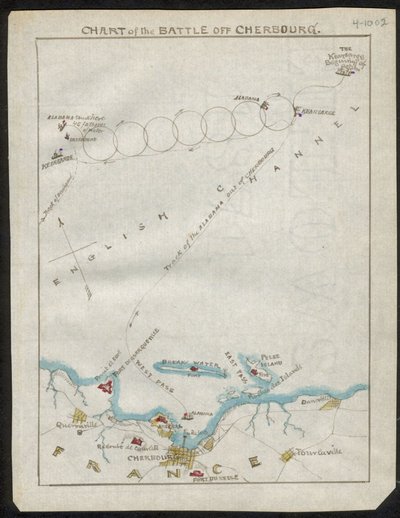Carte de la bataille de Cherbourg. LOC gvhs01.vhs00168 - Robert Knox Sneden
