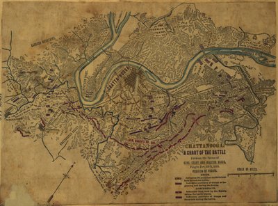 Chattanooga Un tableau de la bataille entre les forces des Gens. Grant et Braxton Bragg, du 24 au 5 novembre 1863. LOC gvhs01.vhs00275 - Robert Knox Sneden