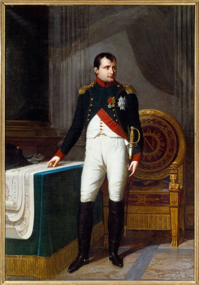 Portrait en pied de Napoléon I en uniforme de colonel des chasseurs de la garde - Robert Lefevre