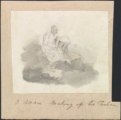 Un homme faisant son turban - Robert Mabon