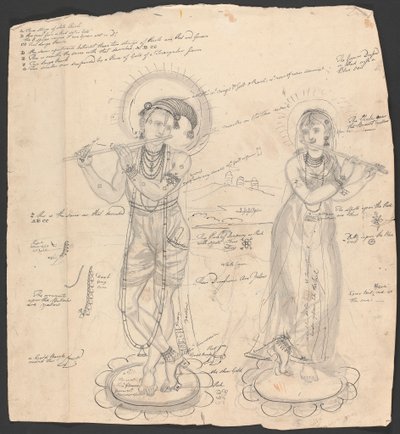 Un homme et une femme jouant de la flûte - Robert Mabon