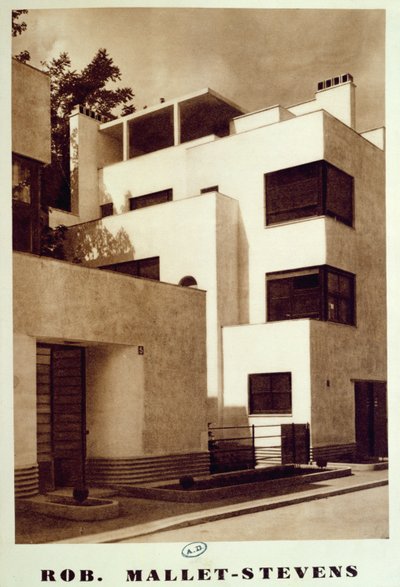 Maison sur la rue Mallet-Stevens, 16e arrondissement à Paris, vers 1930 - Robert Mallet Stevens