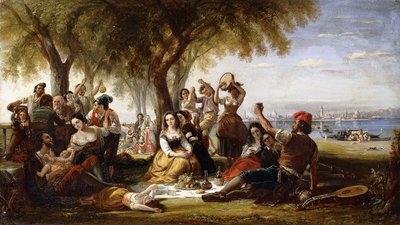Une scène de fête, sur le Lido, près de Venise - Robert McInnes