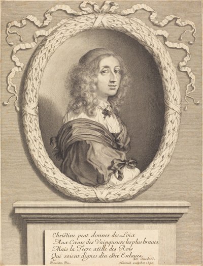 Christina, reine de Suède - Robert Nanteuil after Sébastien Bourdon