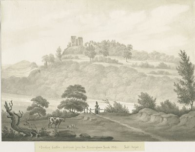 Château de Dudley : dessin sépia - Robert Noyes