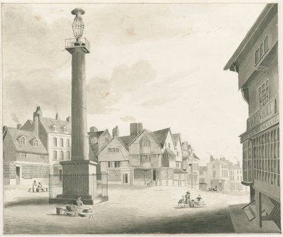 Wolverhampton - Place du marché: dessin sépia, nd [milieu du 19e siècle] - Robert Noyes