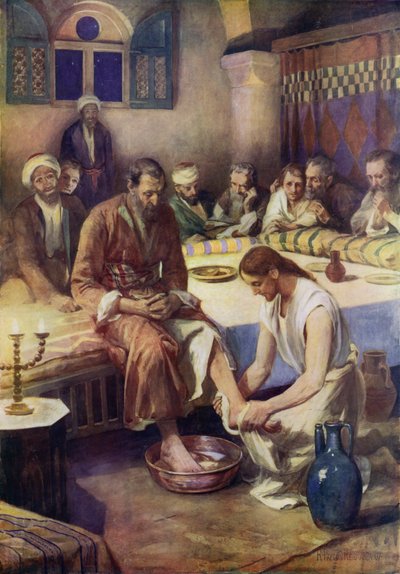 Jésus lavant les pieds des disciples - Robert Payton Reid