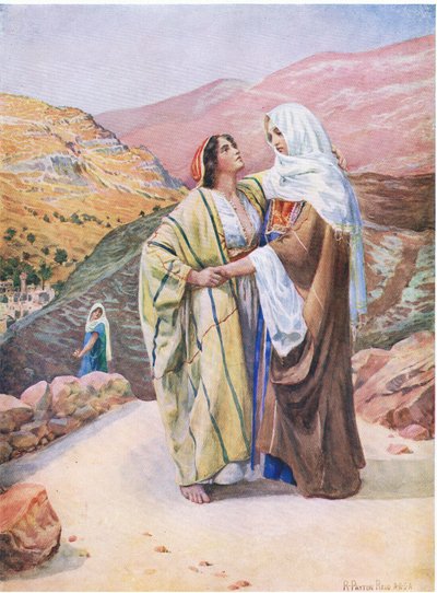 Ruth et Naomi, de The Bible Picture Book publié par Thomas Nelson, c.1950 - Robert Payton Reid