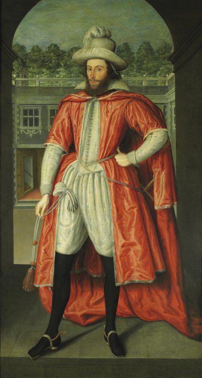 Portrait de William Pope, 1er comte de Downe 1573-1631 en chevalier du Bain, vers 1610 - Robert Peake the elder
