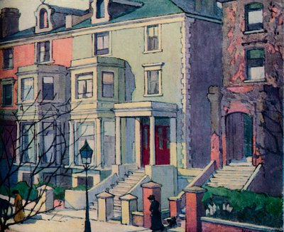 Maisons au soleil, Hampstead, XXe siècle - Robert Polhill Bevan