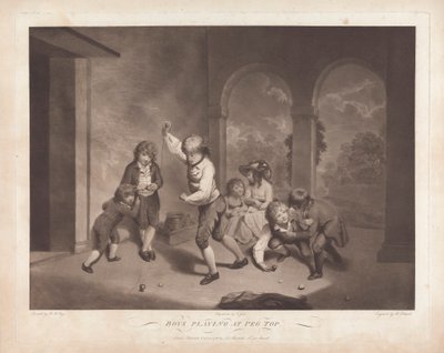 Garçons jouant au toupie - Robert Pollard