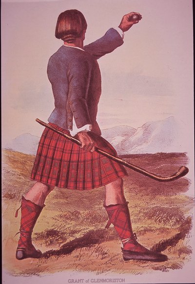 Membre du clan de Grant de Glenmoriston jouant au shinty - Robert Ronald (after) McIan
