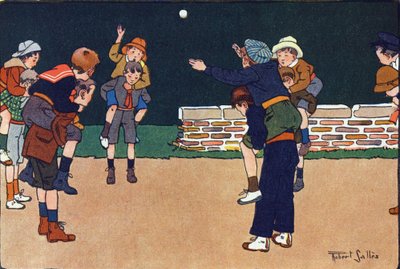 La balle cavalière. Gravure dans « À quoi jouons-nous ? » par E. Weber avec des dessins aquarellés de Robert Salles (1871-1929). Librairie Garnier Frères, Paris - Robert Salles