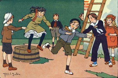 La mère aux confitures. Gravure dans "À quoi jouons-nous ?" par E. Weber avec des dessins aquarellés de Robert Salles (1871-1929). Librairie Garnier Frères, Paris - Robert Salles