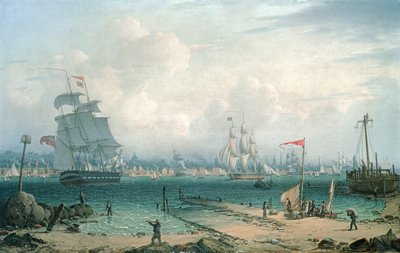 Vue de Liverpool, depuis le Cheshire - Robert Salmon