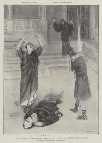 Jules César, au Théâtre de Sa Majesté, Marc Antoine près du corps de César - Robert Sauber