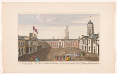Vue de la cour supérieure du château de Dublin - Robert Sayer (possibly)