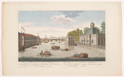 Vue de la rivière Fontanka à Saint-Pétersbourg depuis le côté nord - Robert Sayer (possibly)