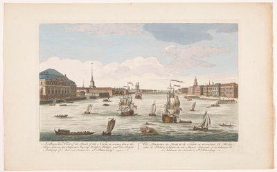Vue de la rivière Neva à Saint-Pétersbourg, vue en descendant le fleuve - Robert Sayer (possibly)