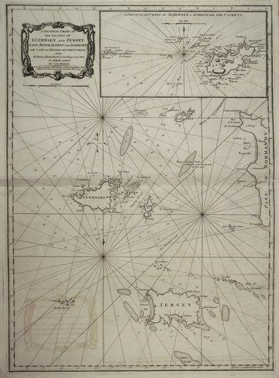 Carte générale des îles de Guernesey et Jersey, Sark, Herm, Jethou et Alderney, avec le Cap la Hague et les Caskets - Robert Sayer