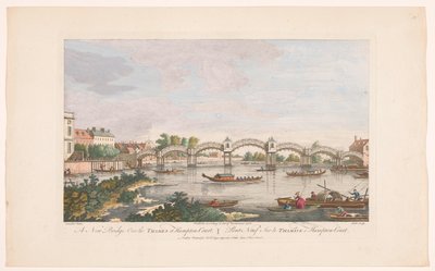 Vue du pont de Hampton Court sur la Tamise entre Hampton et East Molesey - Robert Sayer