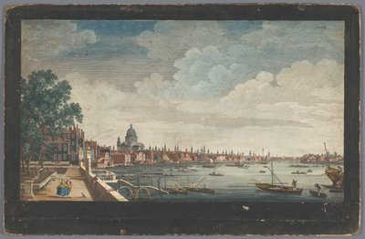 Vue du pont de Londres sur la Tamise à Londres depuis le jardin de Somerset House (Londres) - Robert Sayer