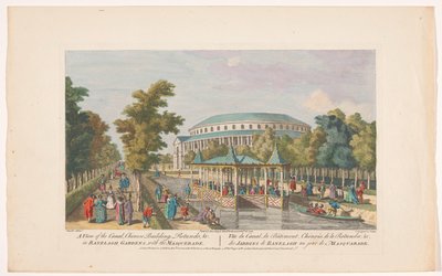 Vue de la Rotonde et du pavillon chinois sur le canal dans les jardins de Ranelagh à Londres avec un bal masqué (Ranelagh Gardens en Vauxhall G) - Robert Sayer