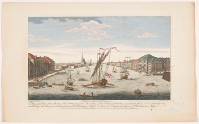 Vue de la rivière Neva à Saint-Pétersbourg, remontant le courant - Robert Sayer