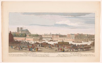 Vue de la ville de Paris depuis le Quai de Miramion - Robert Sayer