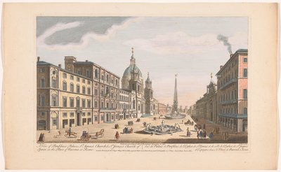 Vue du Palazzo Pamphili et de la Piazza Navona à Rome - Robert Sayer