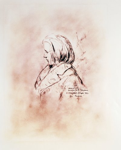 Portrait du compositeur allemand Johannes Brahms - Robert Schumann